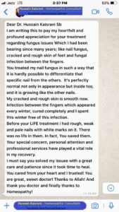 Homeopathic Treatment Cures Nail Fungus, Cracked and Rough Skin and Fungal Infection – Feedback
