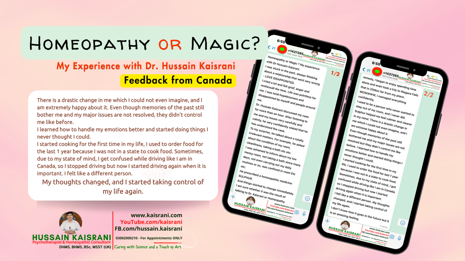 Homeopathy or Magic? My experience with Dr Hussain Kaisrani – feedback from Canada