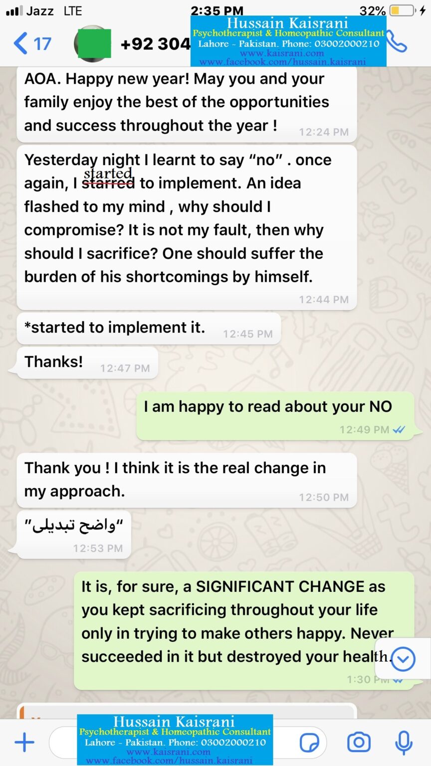 Improving Confidence and Bringing Positive Changes in Approaches – Homeopathic Treatment – Feedback