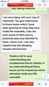 A feedback from a Medical Doctor, Consultant – Homeopathic Treatment by Hussain Kaisrani