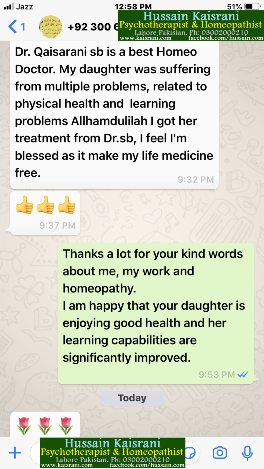 Improving Learning Capabilities of Students by Homeopathic Treatment – Feedback