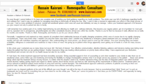 One year after starting homeopathic treatment – Client’s Review