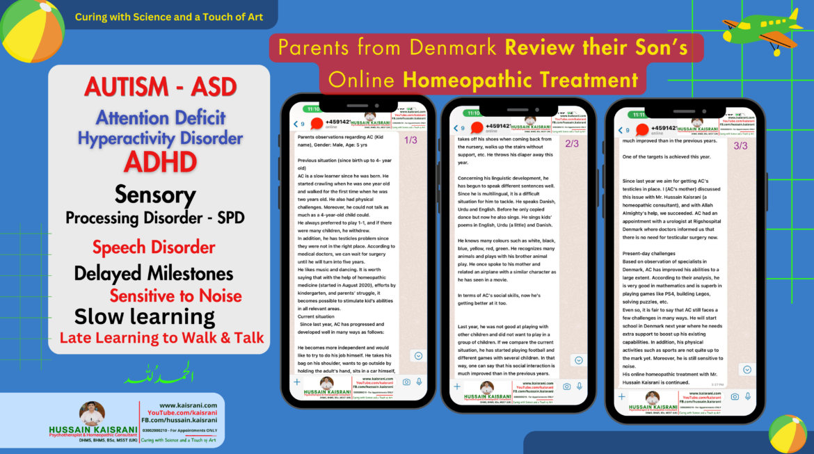 A case of Autism ASD ADHD, Undescended testicle cryptorchidism, Slow learning,  delayed milestones and Speech disorder – Feedback