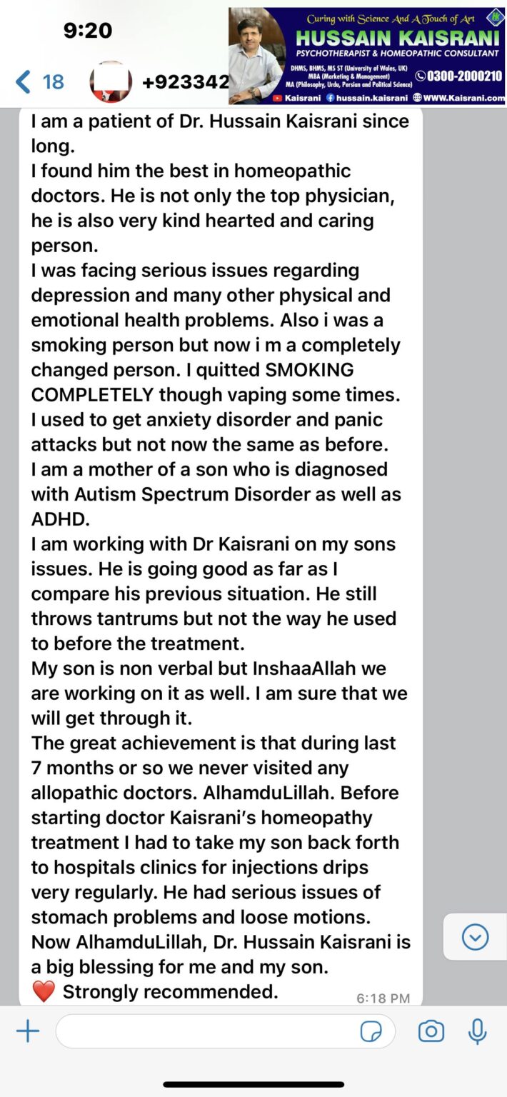 Quitting Smoking and controlling anxiety depression with Homeopathic Treatment – feedback