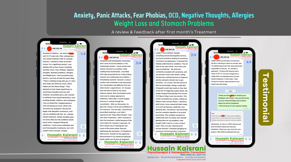 Anxiety, Panic Attacks, Fear Phobias, Negative Thoughts, Allergies, Weight Loss and Stomach Problems Treatment – A review and Feedback