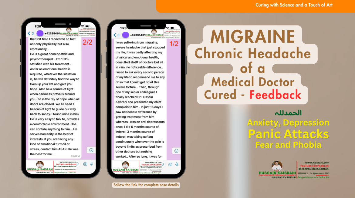 Chronic Migraine Severe Headache is Cured by Homeopathy – A feedback by a Medical Doctor