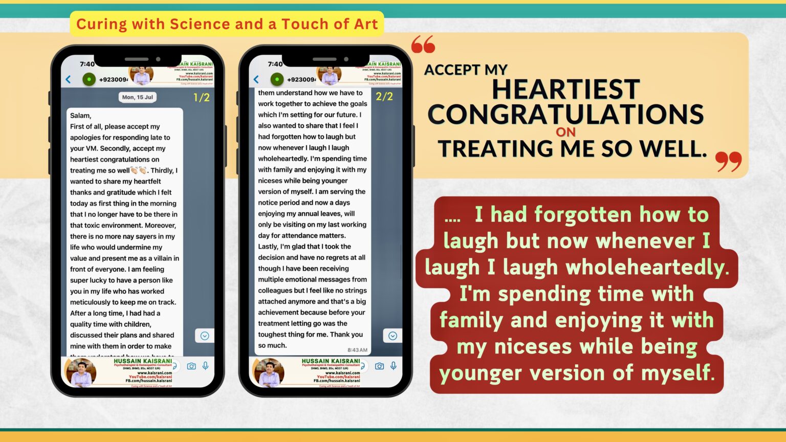 Heartiest congratulations on treating me so well – Feedback