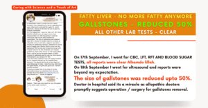 Homeopathy Treatment of Gallstones and Fatty Liver – Feedback