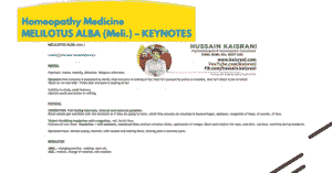 MELILOTUS ALBA (Meli.) – Keynotes – Homeopathic Medicine