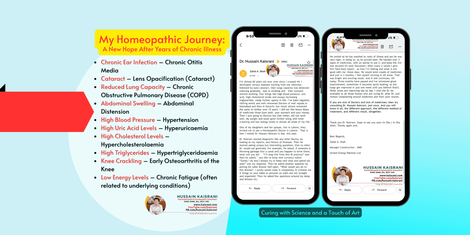 My Homeopathic Journey: Finding Hope and Healing with Dr Hussain Kaisrani